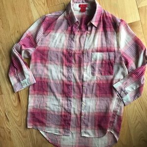 Red Tulips 3/4 length slightly sheer top